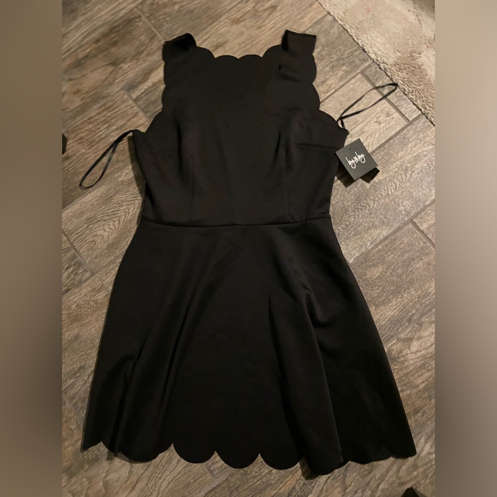 NWT Juniors By&By black scalloped dress size 15